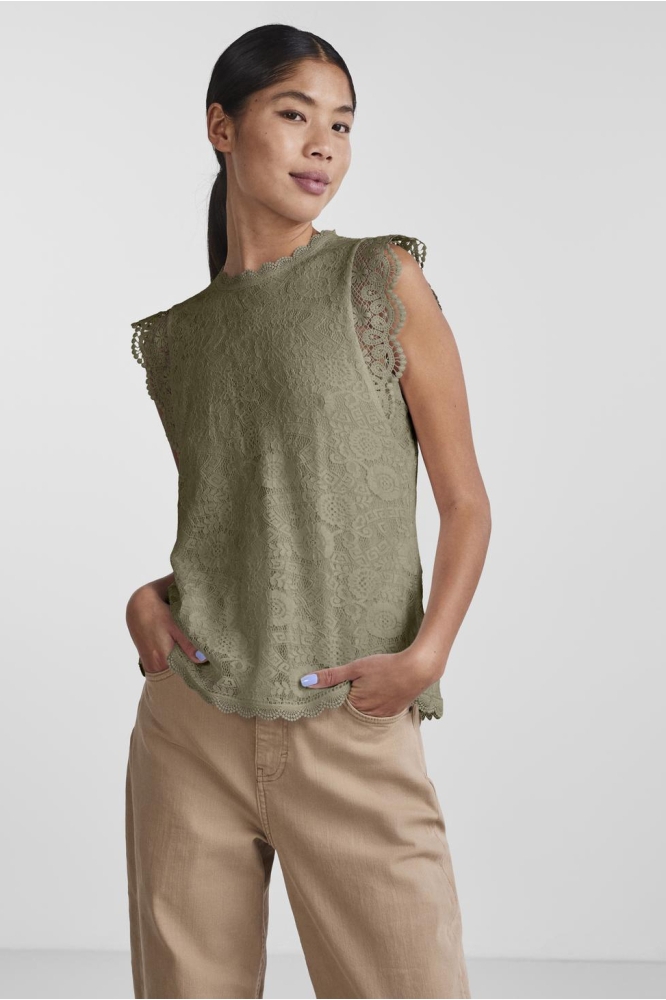 PCOLLINE SL LACE TOP WVN NOOS 17120454 MERMAID